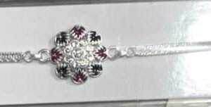 Silver petal Rakhi